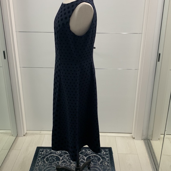 Boden NWOT Navy Wool Velvet Polka Dot Dress size 10R - Picture 7 of 17